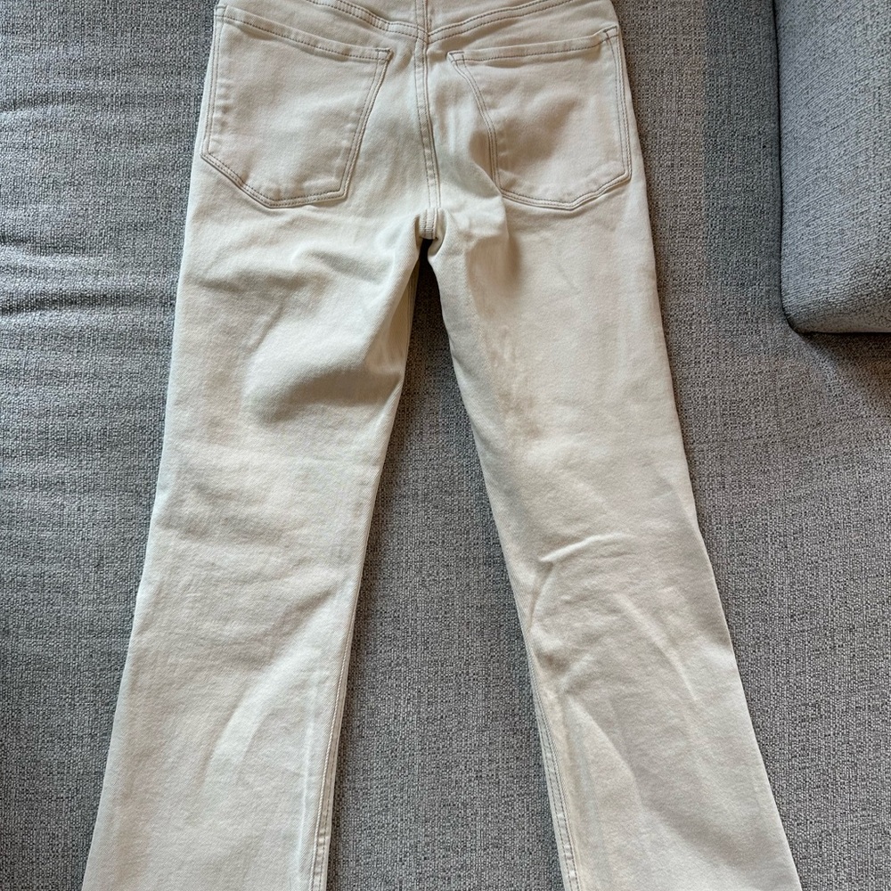 Mango Cream Flare Jeans